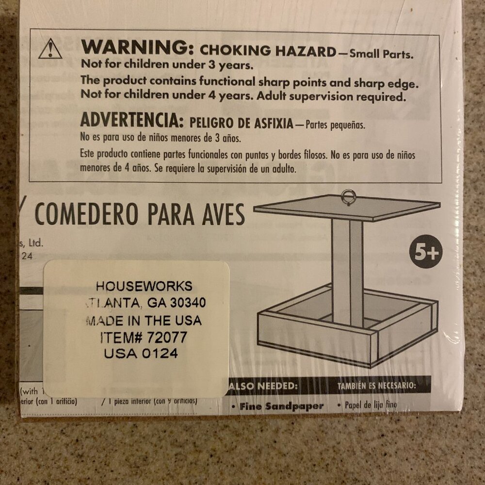 Home Depot Kid's Workshop Bird Feeder. Comedero Para Aves. With Instructions